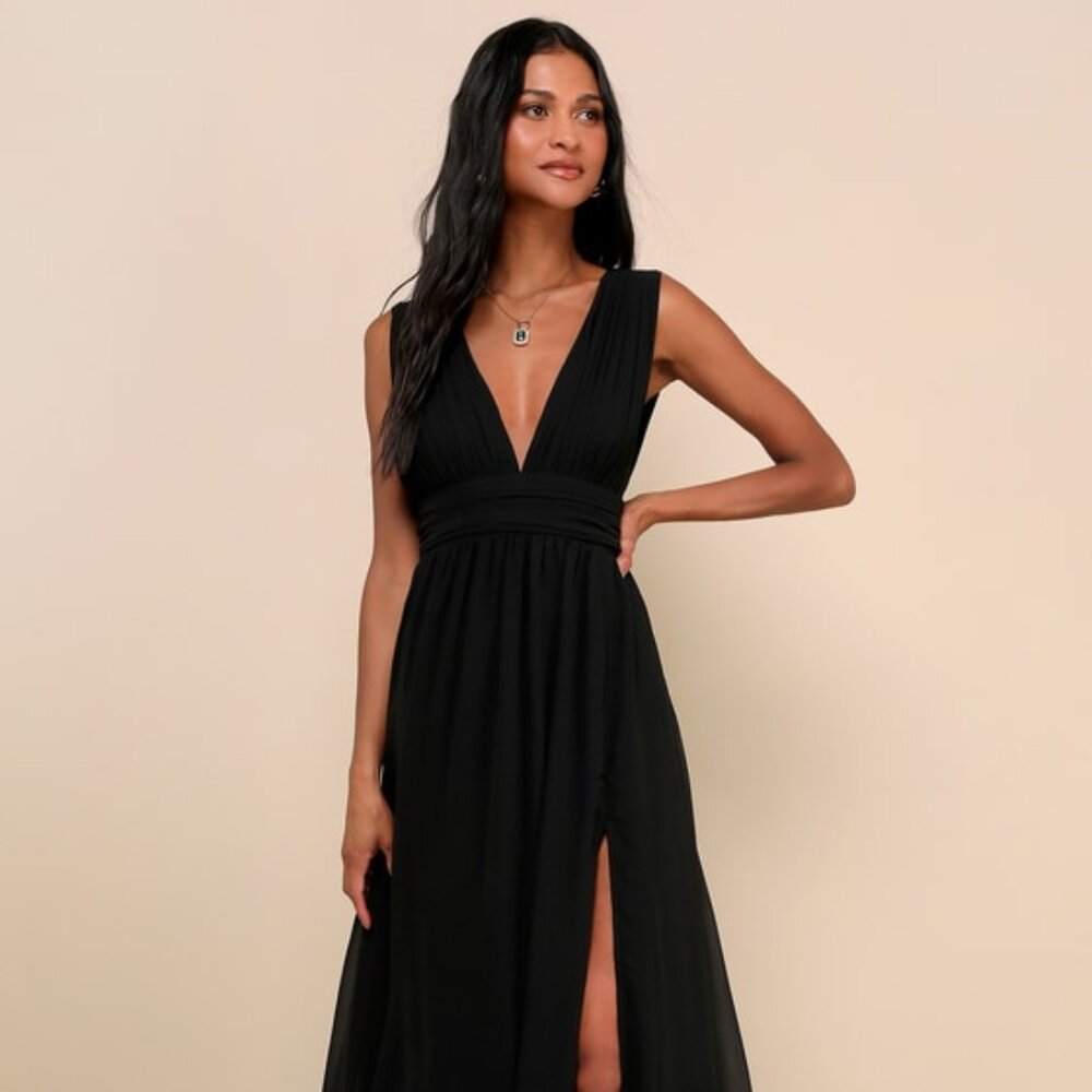 Heavenly Hues Black Maxi Dress
